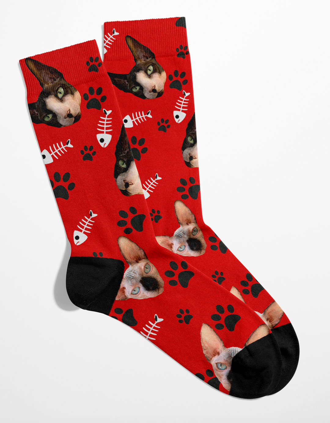 Purrfect Peds: customized socks with your cat face