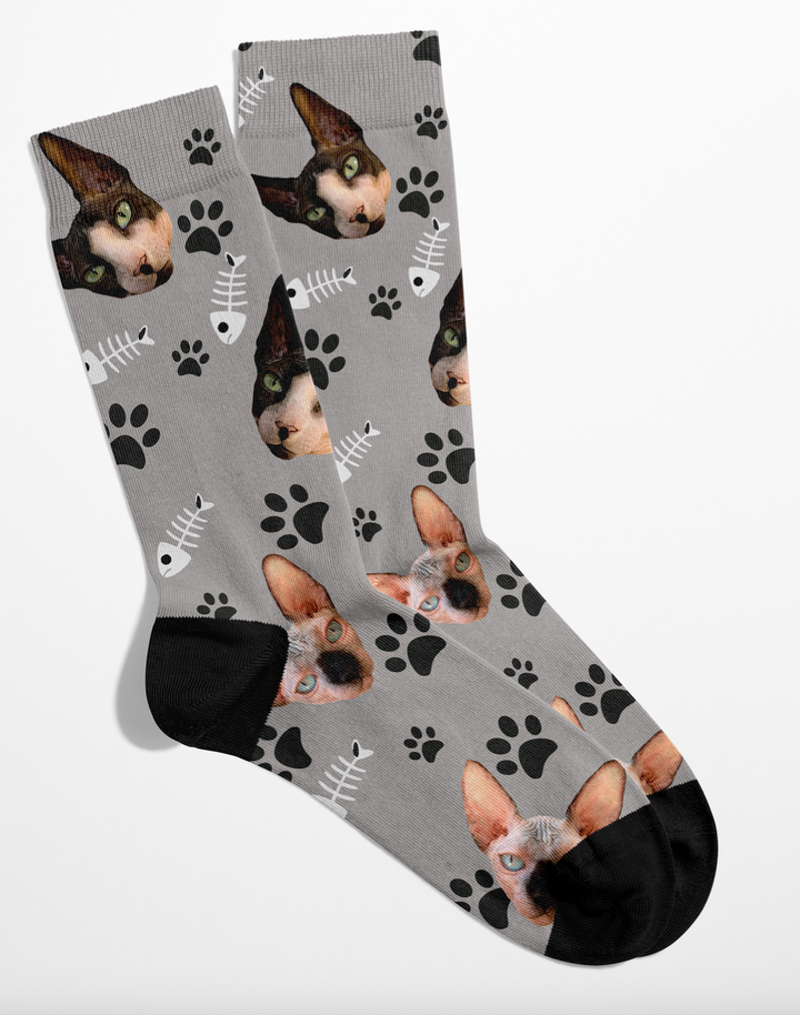 Purrfect Peds: customized socks with your cat face