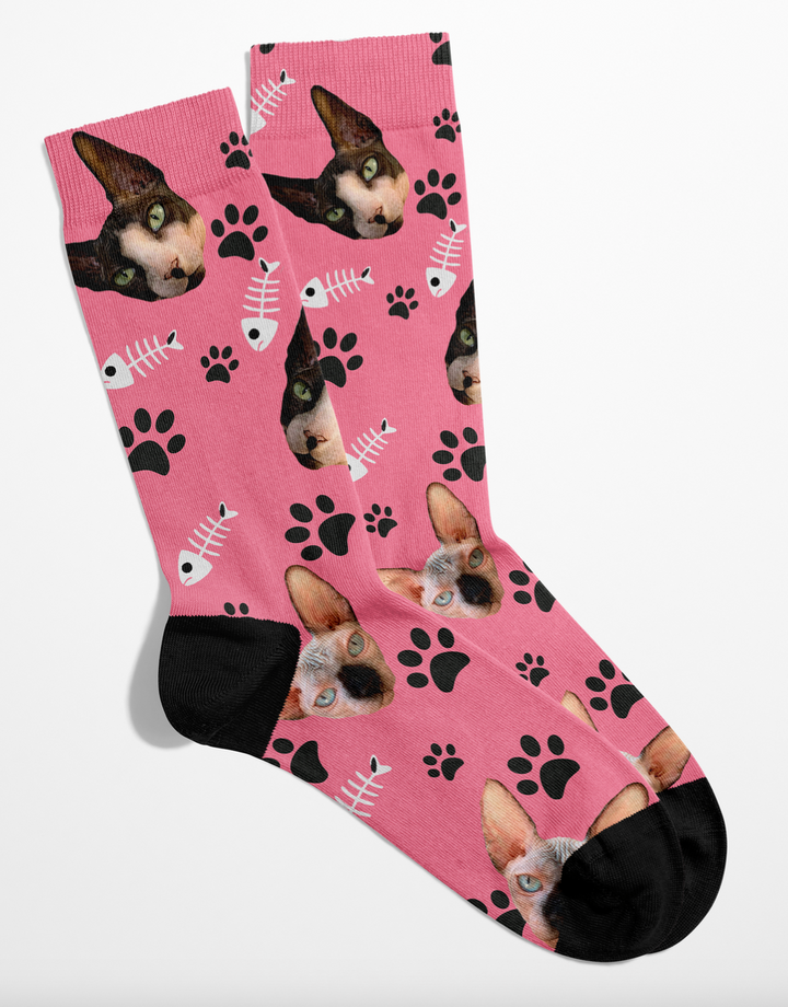 Purrfect Peds: customized socks with your cat face