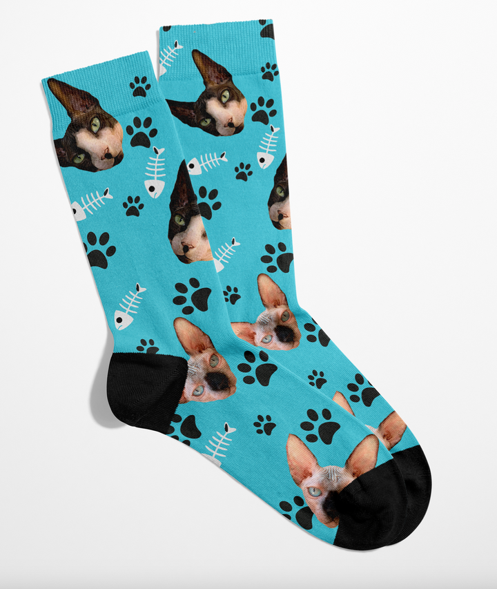 Purrfect Peds: customized socks with your cat face